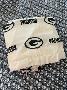 Green Bay Packers White and Black Bedding Sheet Set